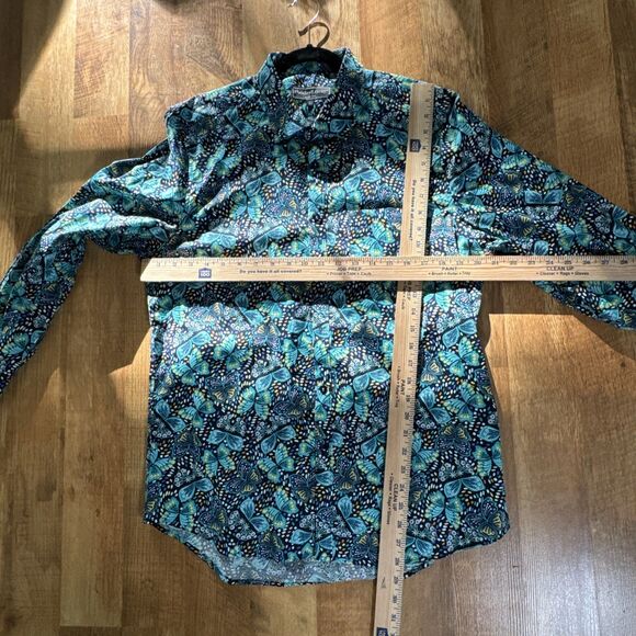 Paisley & Gray Men’s Large-17 Slim Fit Spring Summer Butterfly Print Button Down - Picture 7 of 10